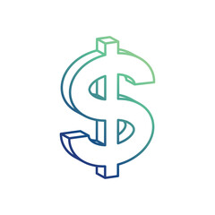 Dollar sign icon with white background vector stock illustration