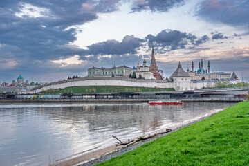 Cityscape of the embankment of the city of Kazan and the Kazan Kremlin. Russia