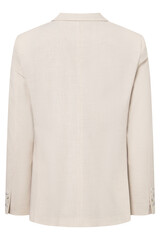 Back view of stylish light beige linen blazer or jacket for men