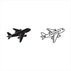 plane icon. aeroplane symbol. travel flight transport sign for website. airplane vector illustration on transparent background.