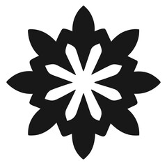 snowflake double flower-silhouette-on-whit