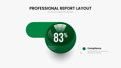 Advertising Showcase 1 Element Infographic Presentation Design. Medical Report One Step Diagram Slide Layout. Colorful Review Slideshow Template Vector Illustration.