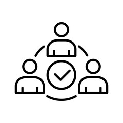 Team Icons In Outline, Vector Illustration