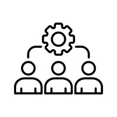 Collaboration Icons In Outline, Vector Illustration