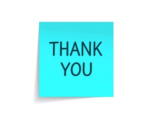 Gratitude expression, adhesive note displaying appreciation message concept
