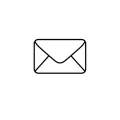 Line art mail icon with transparent background PNG and JPEG image for your business