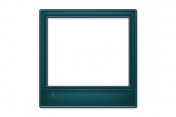 Teal blue frame with transparent background, perfect for adding any image or text, creating personalized designs