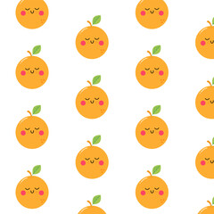 A pattern with a cute little orange for children's textiles. Vector pattern. Simple flat illustration.