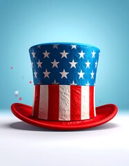 USA top hat, stars & stripes