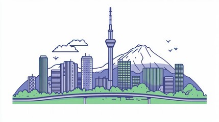 Cityscape outline illustration