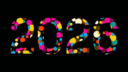 Colorful number 2026. Minimalistic concept of colorful design as a symbol of gift and holiday becomes number 2026. Vector illustration of number 2026 for design.