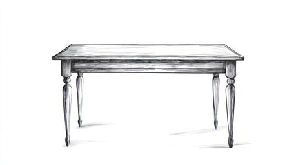 Simple wood table drawing