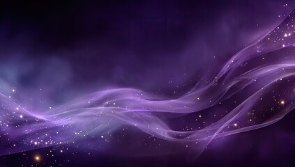 Abstract Purple Nebula Swirls with Cosmic Dust and Light Particles.