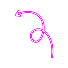 Purple Neon Arrow Icon – Minimal, Directional, UI, Navigation, Vector Symbols
