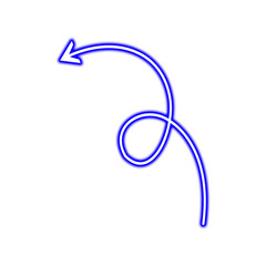 Blue Neon Arrow Icon – Minimal, Directional, UI, Navigation, Vector Symbols
