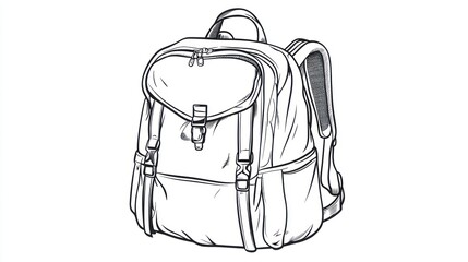 Detailed backpack design illustration