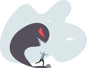 Fear, anxiety or panic attack, afraid of mistake, scared or nightmare suffering, depression or dread, worry or trouble causing distraught .about a man and his life.