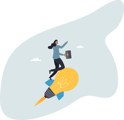 Idea, innovation and creativity help boost productivity and motivation to reach success goal, career development and business growth .about a man and his life.