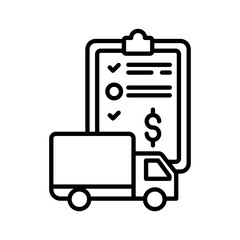 Obraz premium Shipping Cost Icons In Outline, Vector Illustration