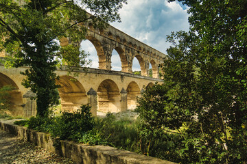 Fototapeta premium Pont du Gard, Roman aqueduct, River Gard, France