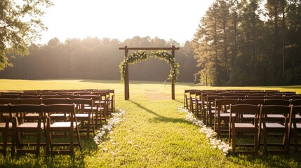 Rustic wedding ceremony