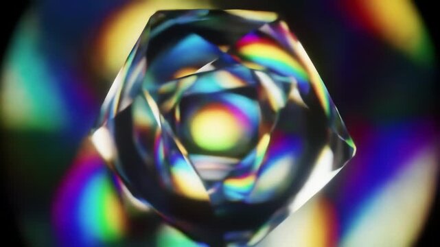 Diamond Rainbow Light Reflections Abstract Rotation
