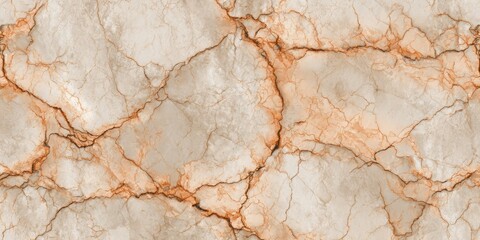 Cracked Marble Stone Texture with Warm Orange Veins