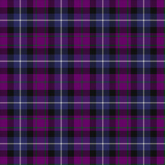 Black, Purple, Green, Blue, White Tartan Weave Pattern - Tile