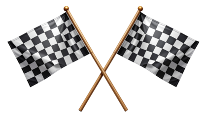  Crossed Motorsport Checkered Flags Pair – PNG