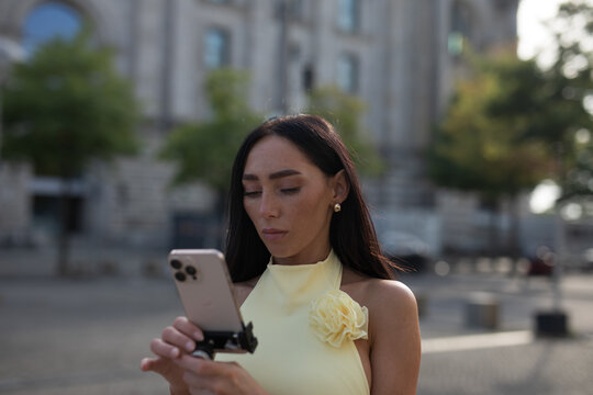 young woman talking on mobile phone