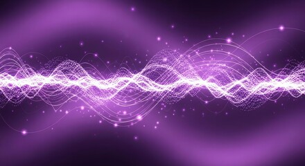 Fototapeta premium Abstract Wavy Particles Light Energy Flow Background Motion Graphics