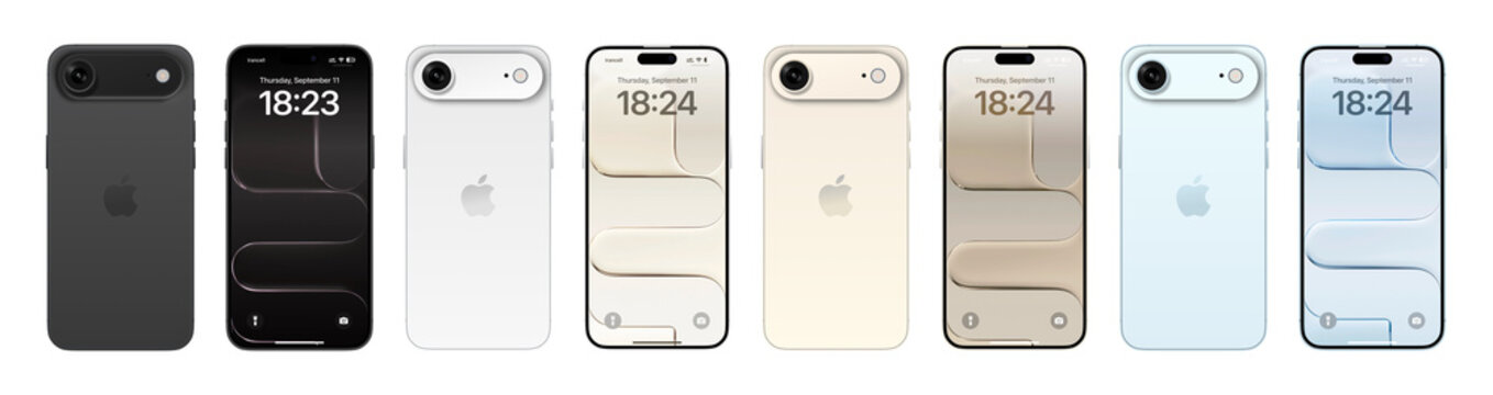 iPhone 17 Pro shown in Deep Blue PNG ImageApple Event Awe Dropping 2025 jpeg image adobe stock editorial assets iPhone 17 release iOS 26