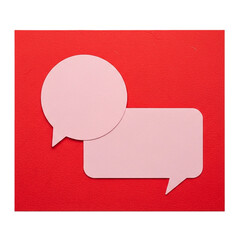 Communication Bubbles on Red Dialogue Conversation and Connection Depicted in Minimalist Style on transparent background