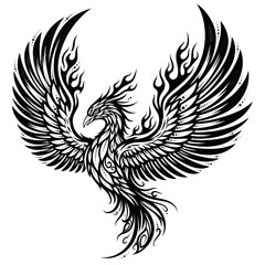 Obraz premium black and white phoenix tattoo