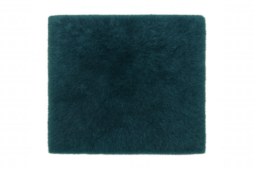 Teal fur square patch isolated on transparent background, ideal for texture, textile, or design projects