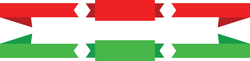 Red and Green Flat Ribbon Banners