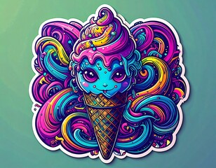 Vibrant ice cream character design