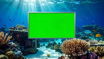 Large concert arena stage featuring a central green screen ready for dynamic visual effects, captivating a vast audience under brilliant spotlights