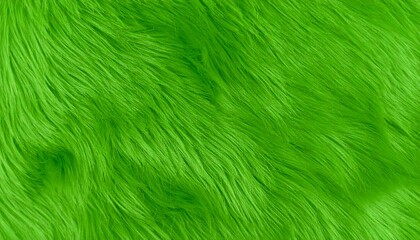 Vibrant lime green faux fur texture