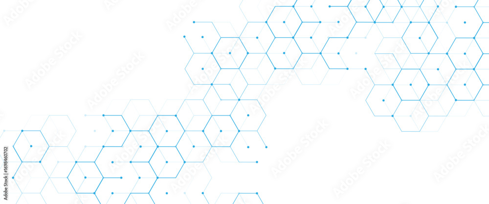 Wall mural vector digital geometric hexagonal science connection concept