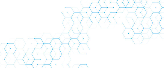 Vector digital geometric hexagonal science connection concept	