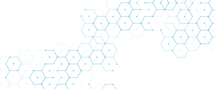 Vector digital geometric hexagonal science connection concept	