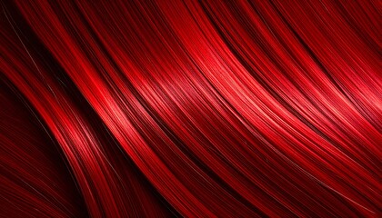 Luxurious crimson red hair strands background with sleek texture style