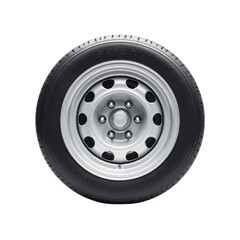 Fototapeta premium Automotive wheel isolated against transparent backdrop showcasing its detailed design and