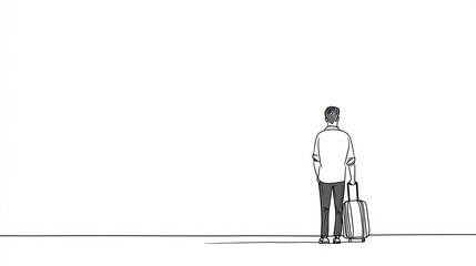 Obraz premium Man with suitcase standing