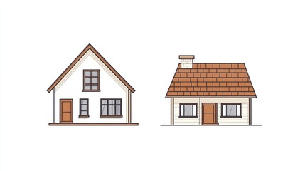 Two houses illustration