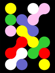 Abstract interlocking shapes composition