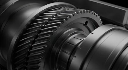 Closeup of intricate metal gears showcasing a complex mechanical system