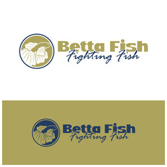 Beta fish logo vector design. Fish animal aquatic logo beta fish design illustration