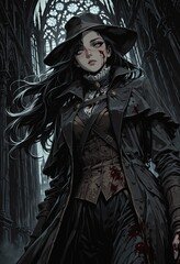 Beautiful woman character, futuristic look. abstract-looking style 